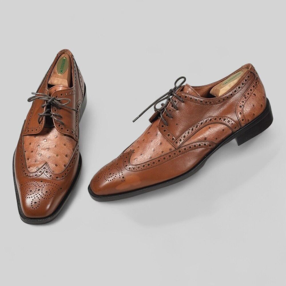 Cerruti Brown Mens Italian Leather Oxford Dress Shoes/ Made in Italy/ 44 - 11 - Picture 1 of 16